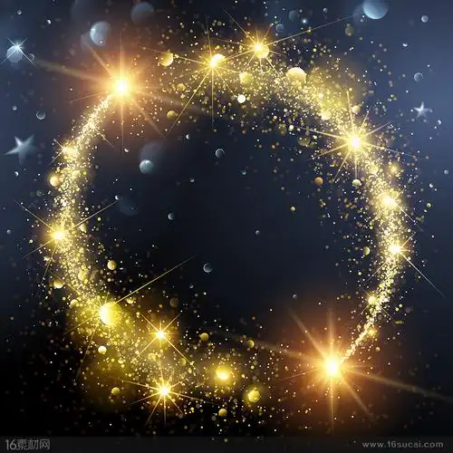 超大闪光圆形粒子唯美矢量素材