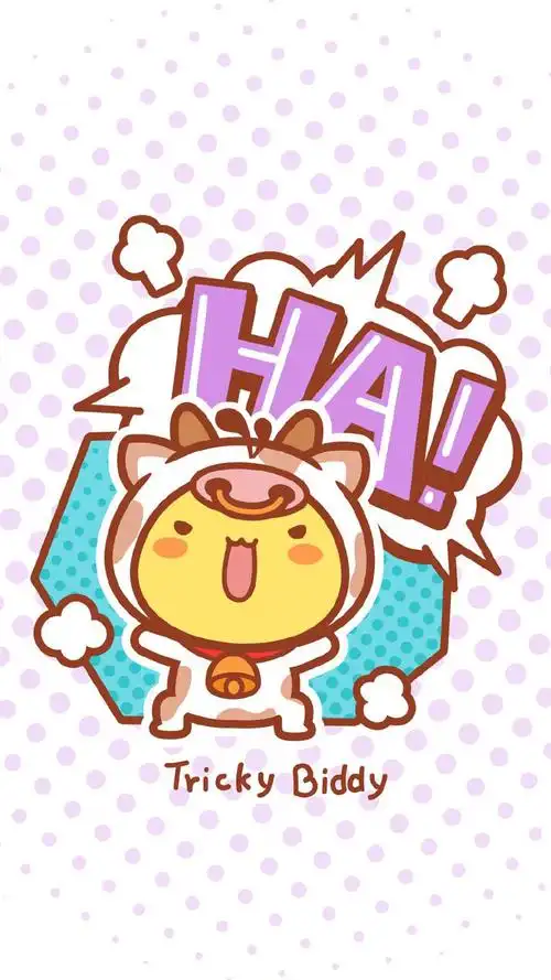 油爆叽丁可爱卡通牛手机壁纸