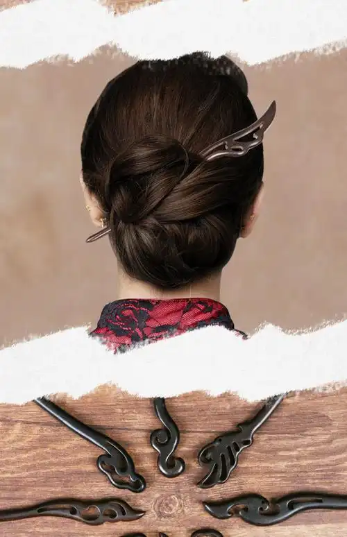 古风联盟发簪木簪子盘发黑檀木简约日常一字簪素簪古装汉服步摇