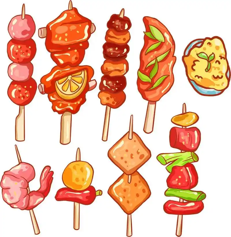 免扣素材|夏日烧烤7715串串食物png元素 今日素材分享 夏日炎炎