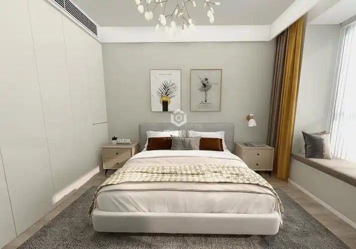 嘉定区莲花路92平现代简约卧室装修效果图