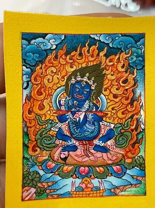 二臂玛哈嘎拉是普贤如来的忿怒化身#手绘唐卡  #唐卡艺术  #唐卡