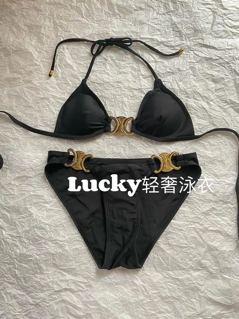 celine比基尼三角款.经典#泳衣 #泳装穿搭 #沙滩比基 - 抖音