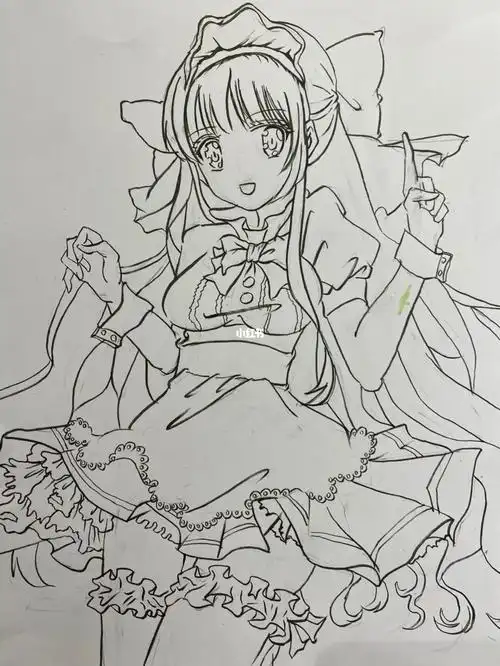 临摹漫画女生线稿