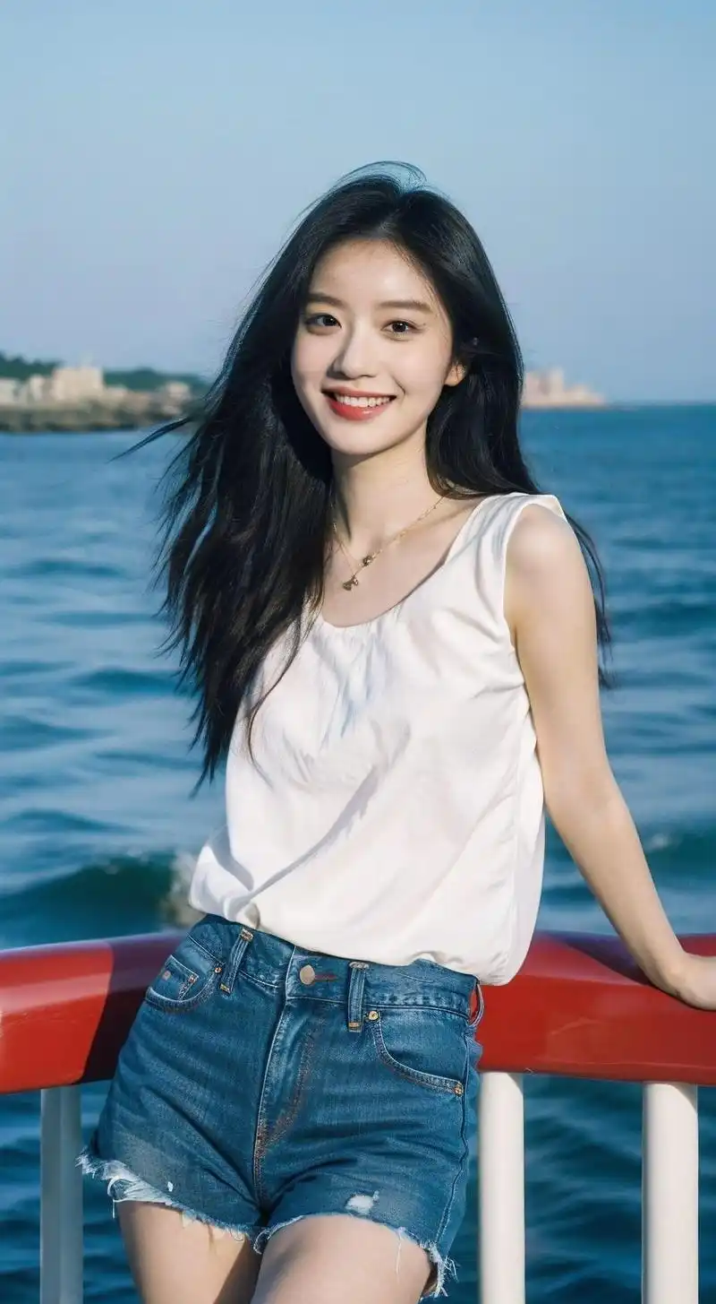 微笑微微:换个心情去看海#今天长这样 #甜美女孩 #治愈系笑容 #一起看