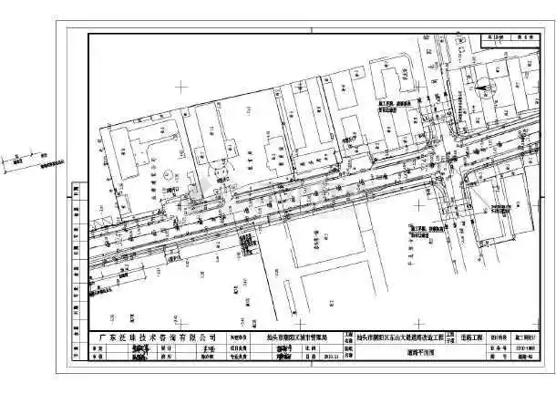 某市市政沥青混凝土道路道路平面图