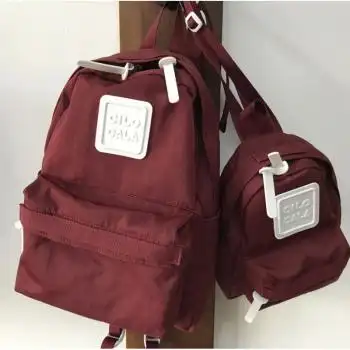 日本双肩包大容量儿童小学中学生书包电脑包酒红色azukis可放ipad32x2