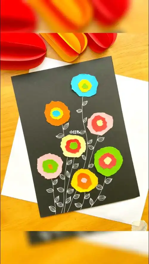 创意美术  #创意儿童画  #撕纸画  #撕纸拼贴画