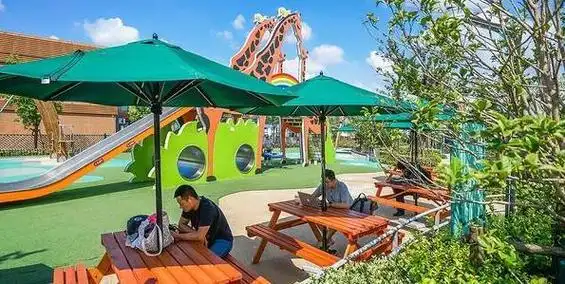 上海迪士尼地铁站外有两座游乐园,一座是迪士尼,另一