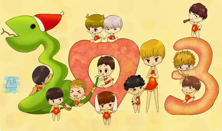 exo组合吧##我们相爱一周年#2013 让我们相爱蛇年.