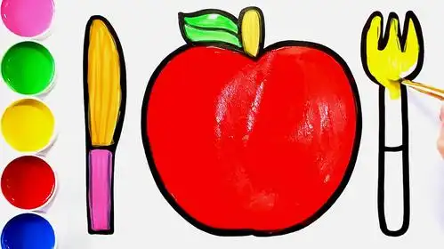 幼儿简易画教你怎么画苹果,涂完颜色简直跟真的一样!