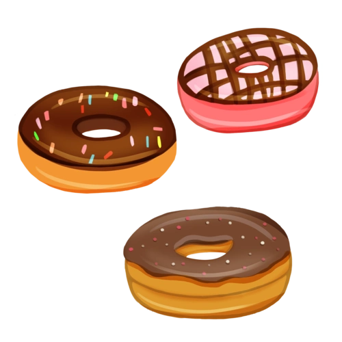 手绘卡通零食面包甜甜圈图片