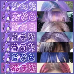 紫色染发剂2022流行色薄藤紫灰香芋紫葡萄紫色植物染发膏自己染潮