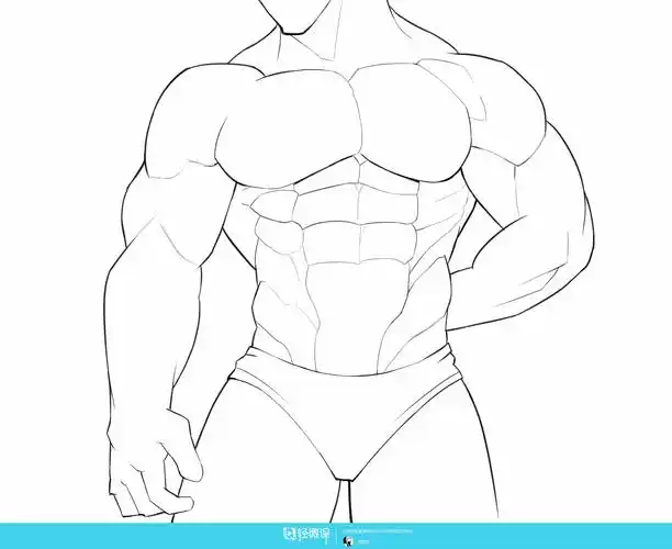 临摹男性肌肉角色人物肌肉绘画训练