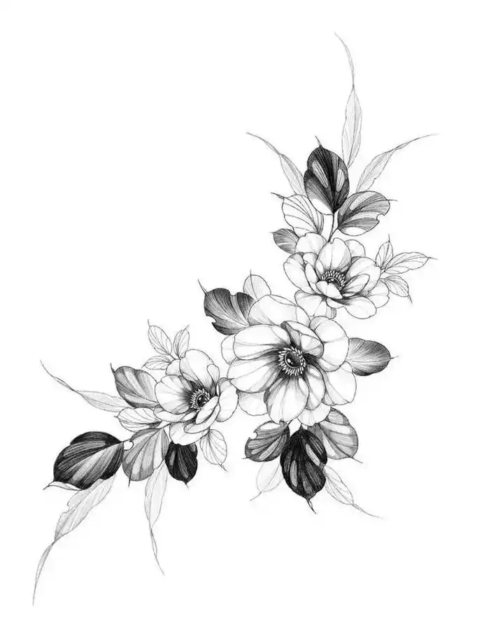 广州纹身 #纹身图案手稿 #素花纹身  - 抖音