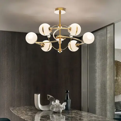 雷士照明北欧全铜吊灯简约创意分子灯大气客厅灯网红现代灯饰套餐