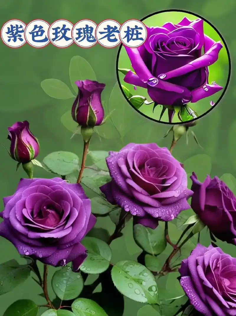 朋友们~独特的紫色玫瑰花为庭院和阳台增添一抹特别的色彩,花期 - 抖