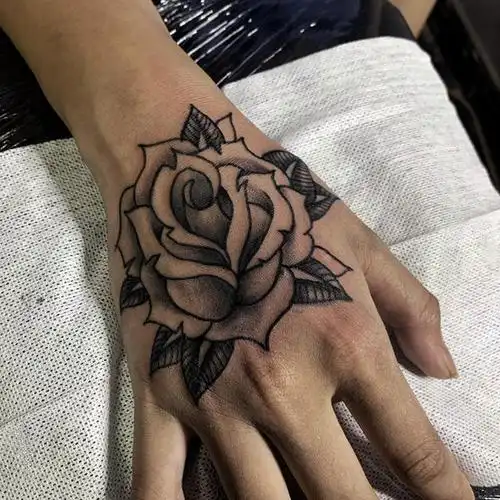 手背玫瑰_纹身吧社区 - 纹身大咖