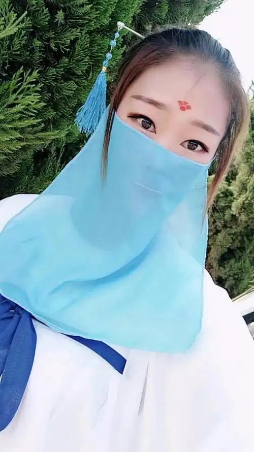 面纱女古代女面纱扶摇同款新款古装汉服蒙面纯色古风配饰雪纺遮脸纱巾