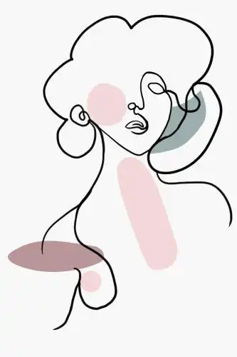 抽象极简线条女性人物装饰画