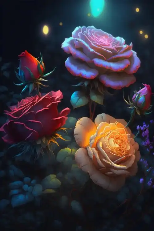 彩色玫瑰花 - 堆糖,美图壁纸兴趣社区