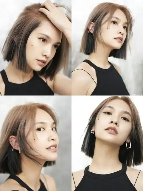 杨丞琳九宫格短发照