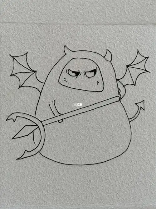 简笔画之小恶魔q版小恶魔简笔画 卡通动漫简笔画卡通小恶魔头像简笔画