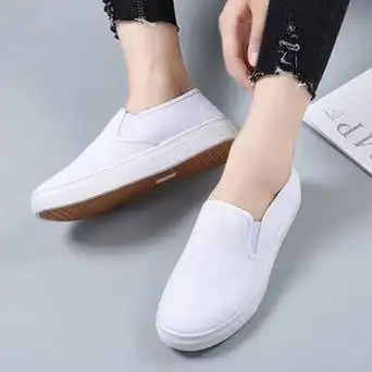 小白鞋护士鞋女白色平底防滑休闲鞋舒适美容软底老北京布鞋速卖通