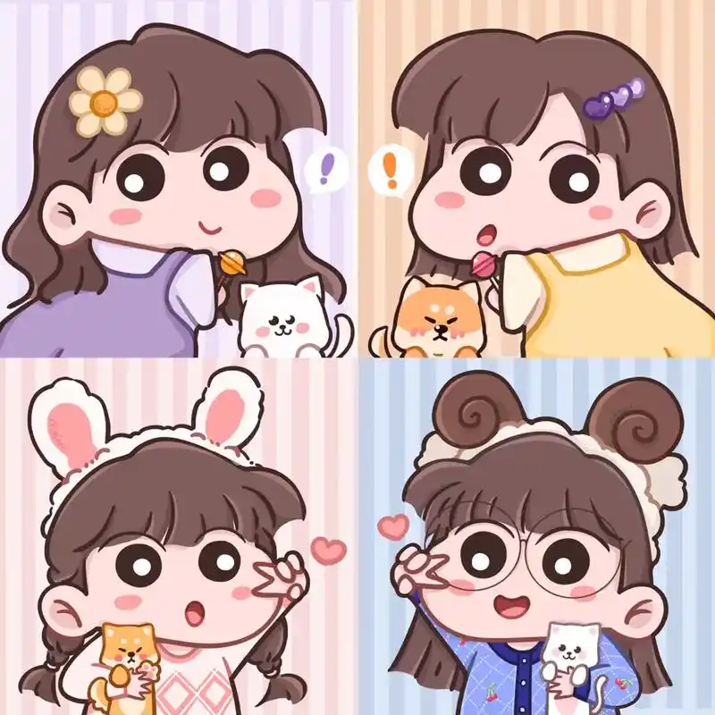 可爱头像 #q版 #蜡笔小新 #闺蜜头像 #约稿 #画画  - 抖音