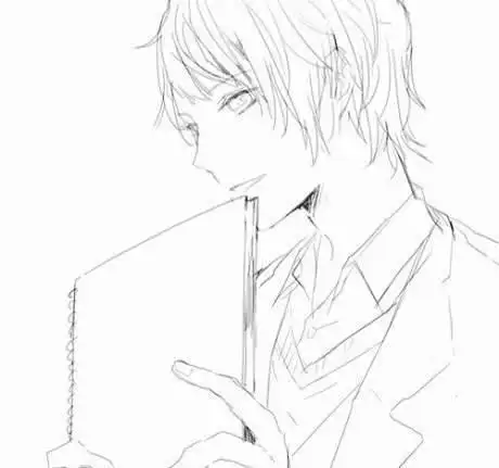 侧脸帅哥简笔画