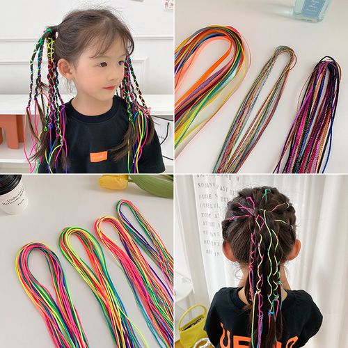 儿童编发彩带脏脏辫发小女孩辫子扎头头绳丝带发饰