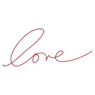 love红色手写字体