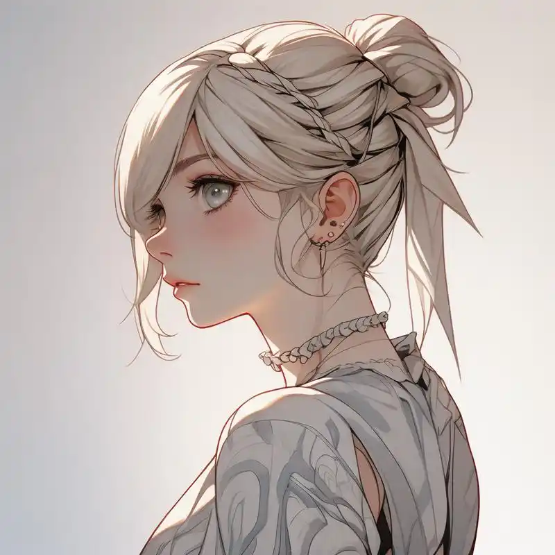 96唯美丸子头侧面头像集锦96 探索丸子头的唯美与时尚,侧面角度更