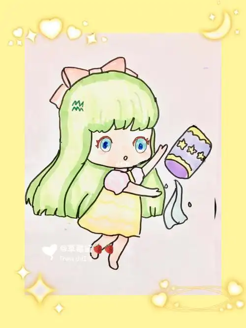 十二星座仙女简笔画水瓶座女