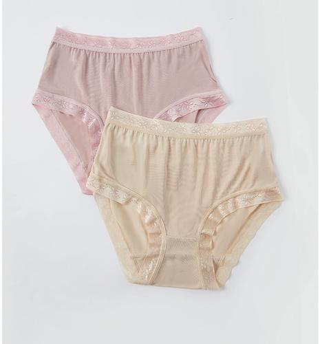 100%桑蚕丝女中高腰简约纯色三角内裤针织真丝透气薄款短裤