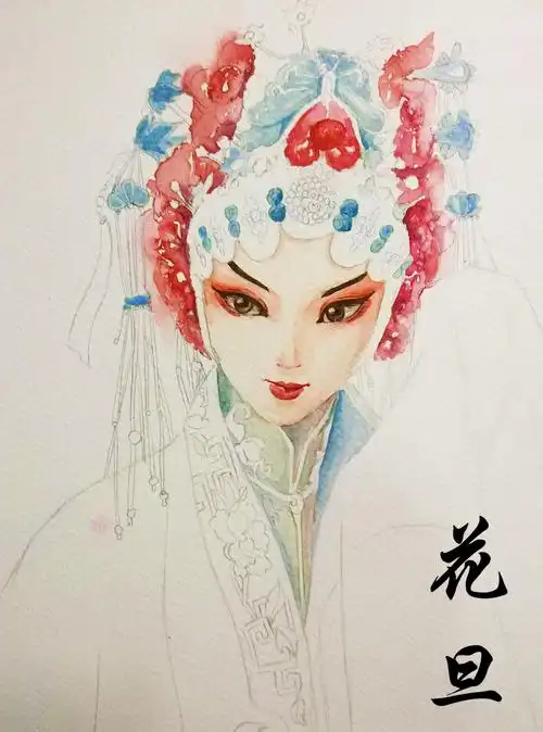 京剧脸谱女花旦简笔画 京剧脸谱女花旦简笔画步骤