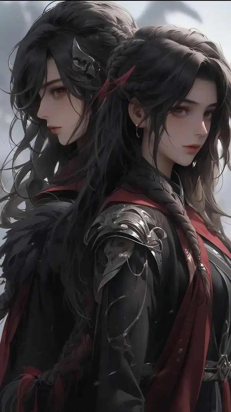 双子刺客.#古风 #ai绘画 #红衣古装 #手机墙纸 #国风 - 抖音