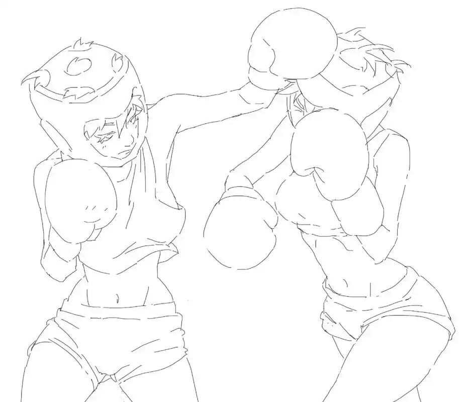 拳击女孩.#板绘过程 #画画96 #零基础学画画 #一起学画 - 抖音