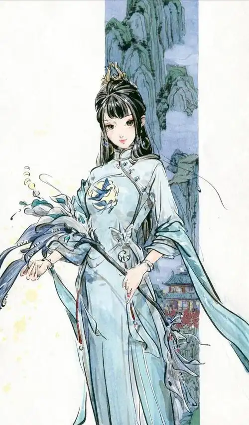 中国画师迟迟笔下的国风少女