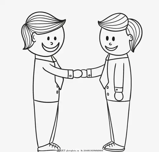 见面打招呼的简笔画 - 简单简笔画