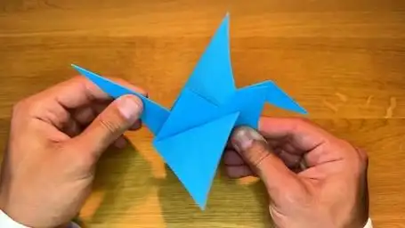 教你折纸会飞的千纸鹤,拉动它的尾巴就会挥舞翅膀,简单好玩