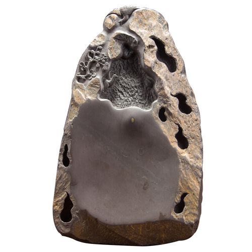 品逸轩肇庆端砚梁伟明大师高档精品砚台坑仔岩喜相逢砚文房四宝天