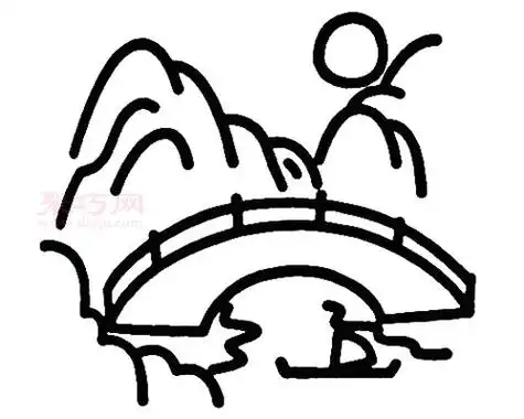 怎么画山水最简单 山水简笔画步骤_简笔画 - 搜图案网