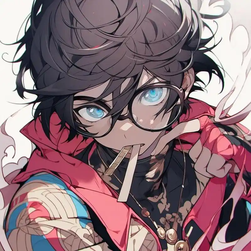 动漫男生头像 | 黑发眼镜的少年感