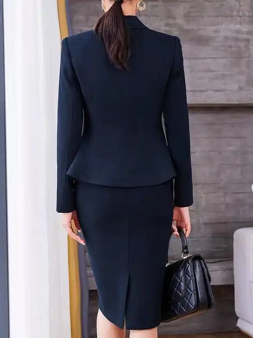 新款套装粉色西装女2024春装高级感职业装时尚修身套裙商务工作服