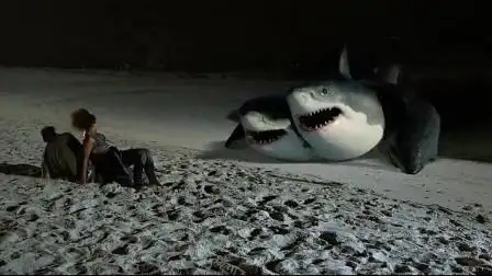 鲨鱼变异长出六个头,还可以用头在陆地行走,搞笑惊悚电影夺命六头鲨