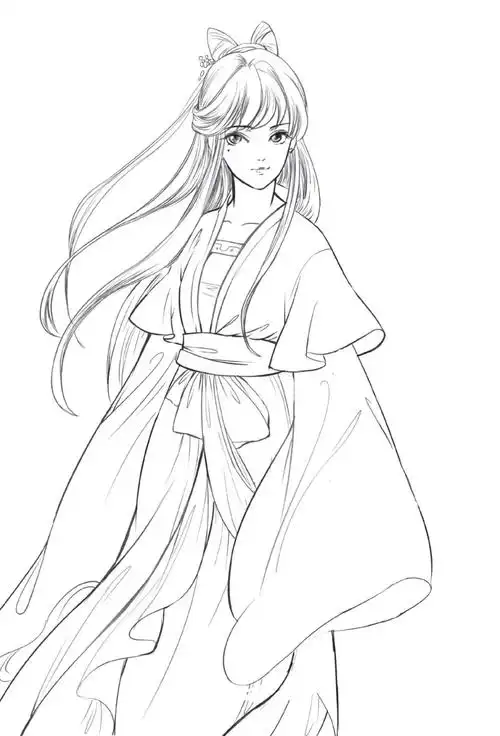 一组古风手绘线稿素材,太唯美了!