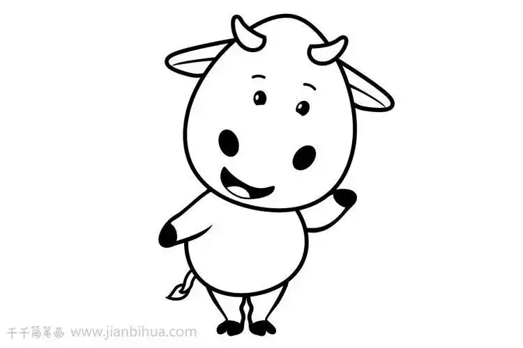 q版牛简笔画拟人