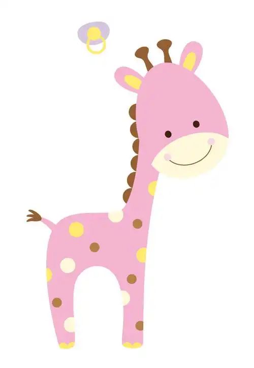 粉色卡通长颈鹿eps