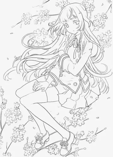 少女,美女,卡通,卡通美女,美女线稿,手绘,线描[声明] 觅元素所有素材